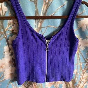 purple crop tank top